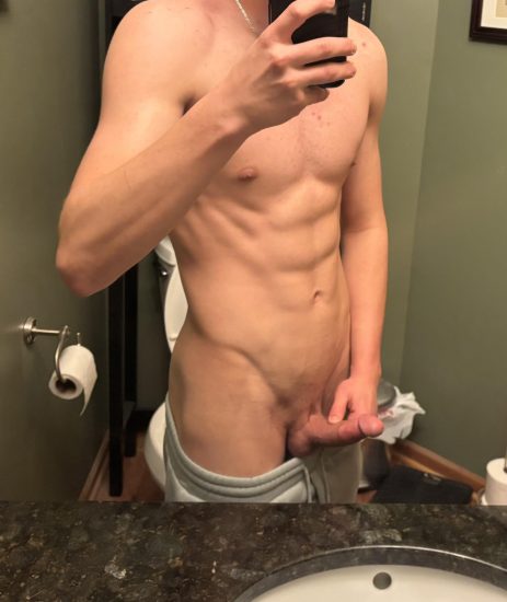 Fit boy with a boner