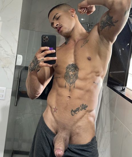 Hunk showing cock