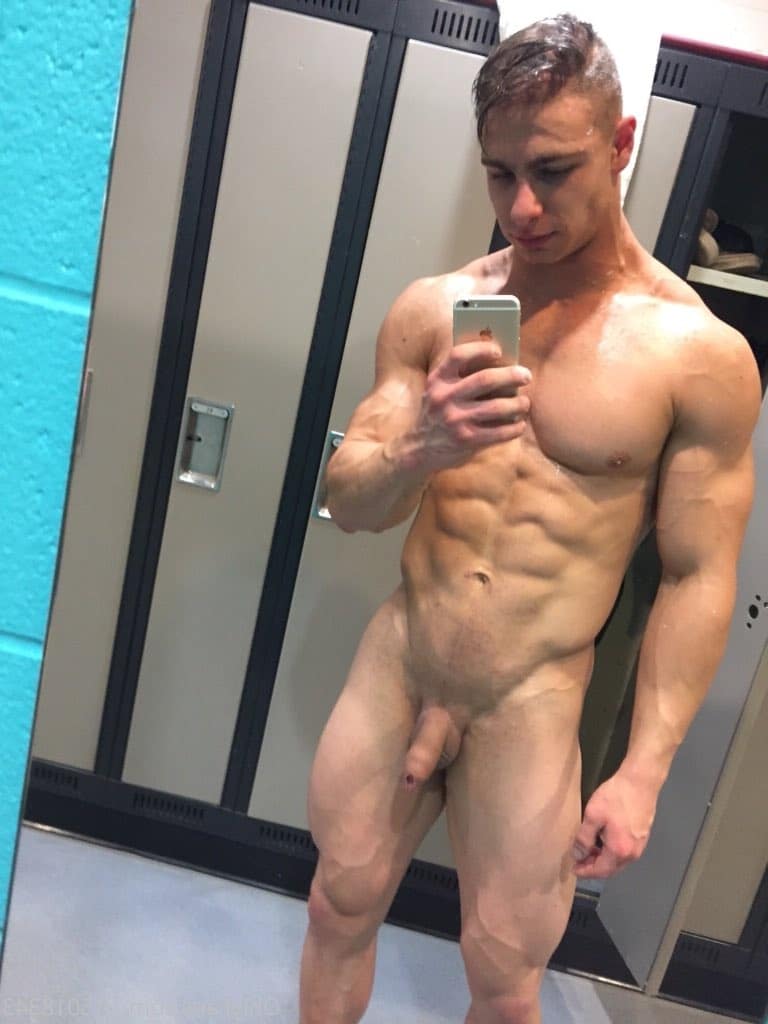 Hunky boy with a soft cock