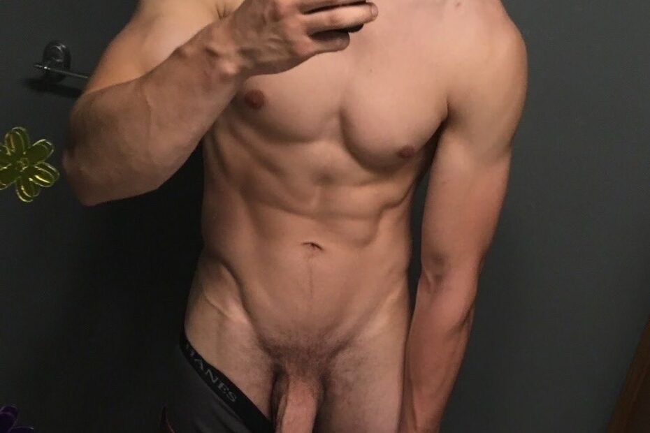 Muscle boy showing cut cock