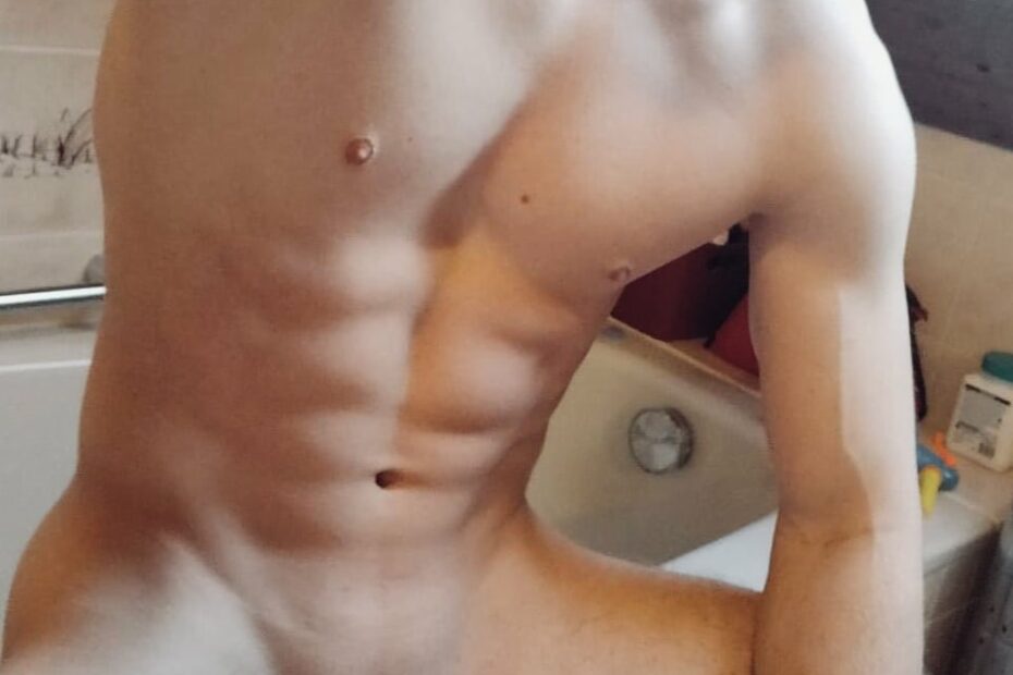 Muscle boy with shaved cock