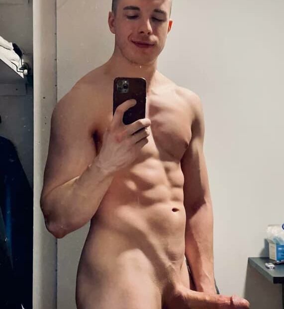 Smooth shaved hard cut cock